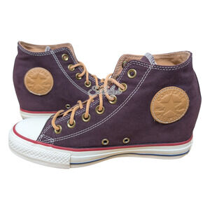 Converse 2016 CTAS Lux Mid Hidden Wedge Canvas Sneaker Black Cherry Purple 8.5